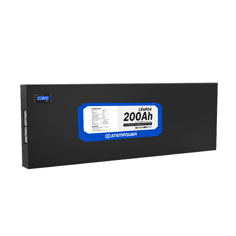 ATEM POWER Deep Cycle A Grade Cell 12v 200ah Slimline Lifepo4 Lithium Iron Battery for RV Camping Charge